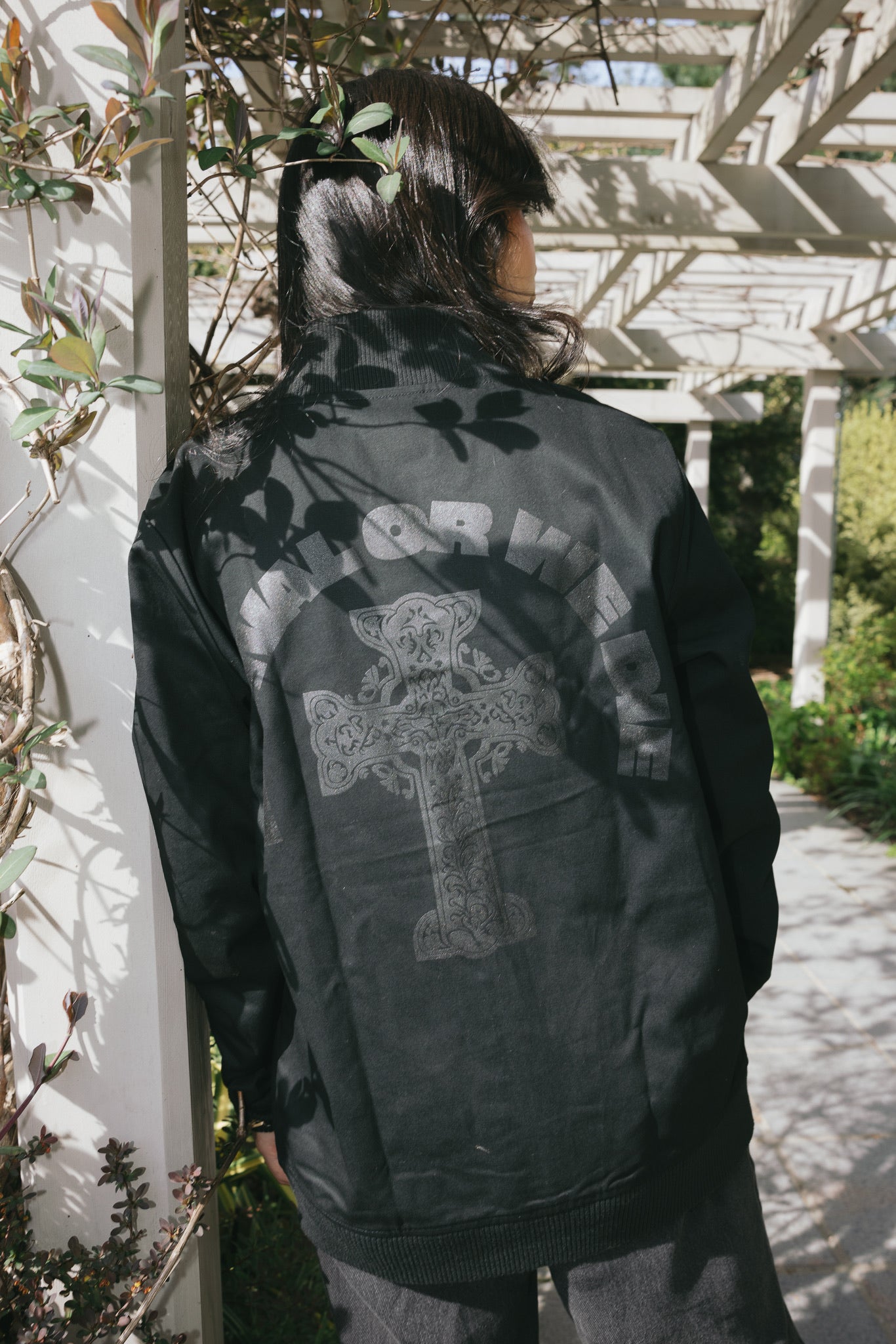 Black Cross Bomber Jacket