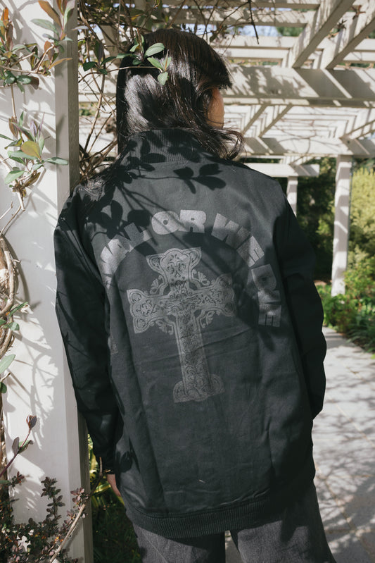 Black Cross Bomber Jacket