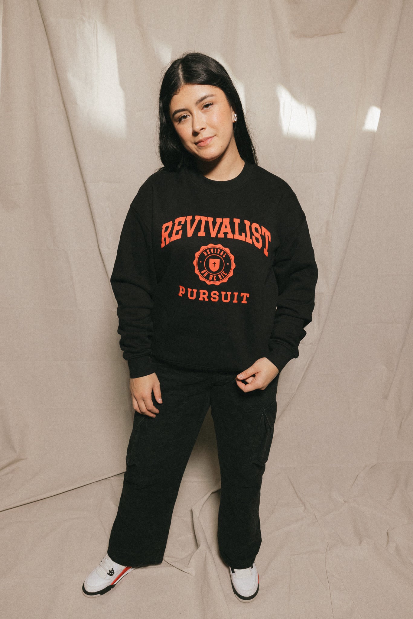 Revivalist Black Crewneck Sweatshirt