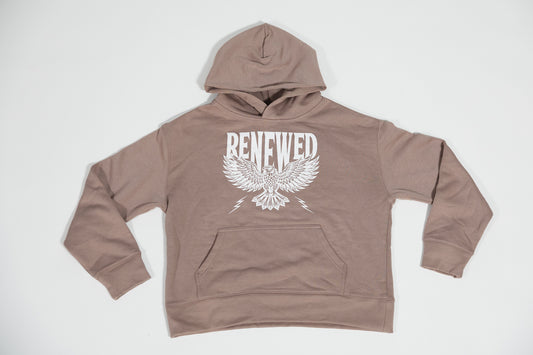 Womens Pink Renew Crop Hoodie